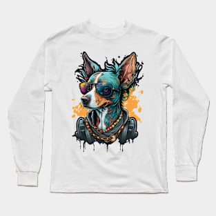 Cool Grafffiti Dog Long Sleeve T-Shirt